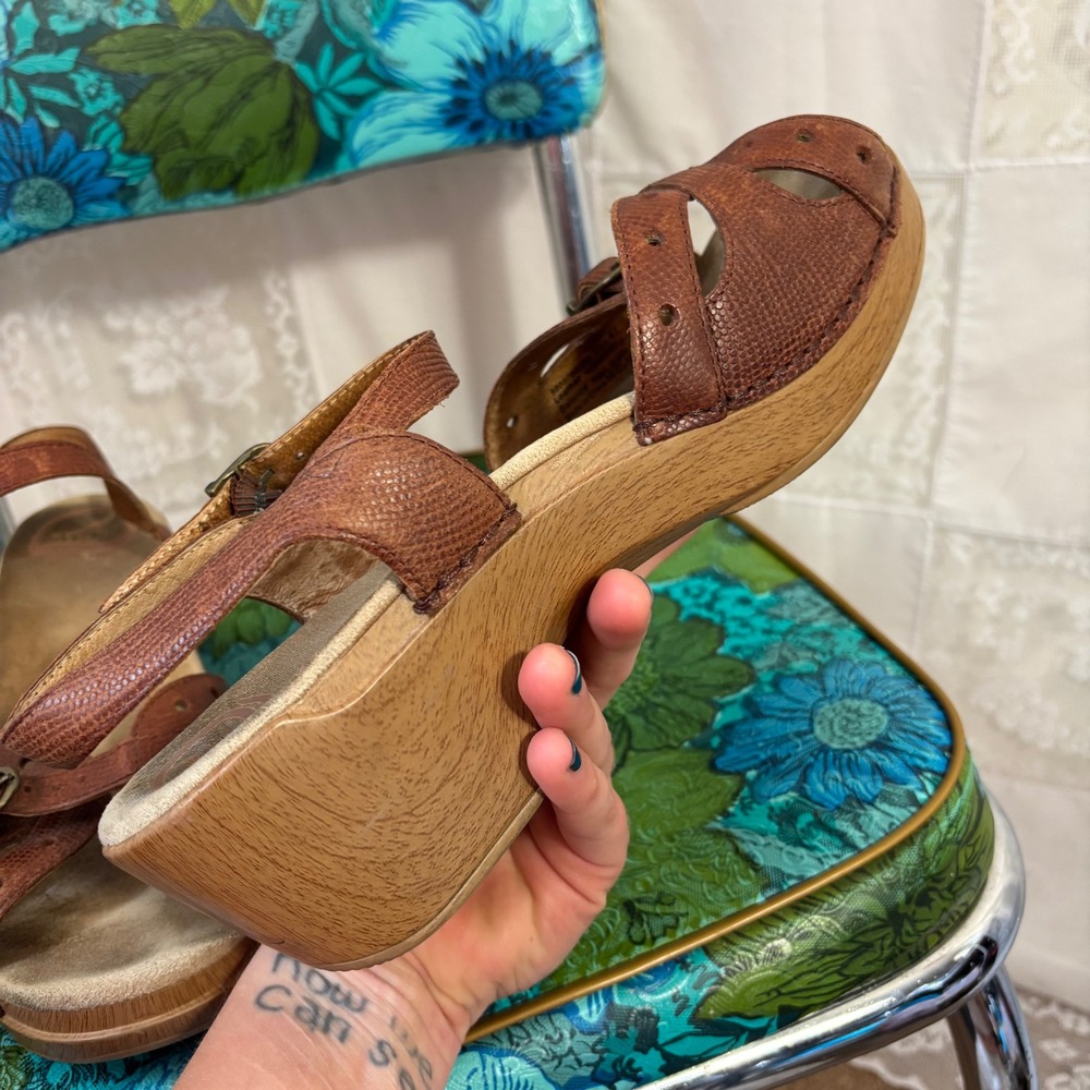 Dansko Cognac Brown Leather Boho Sissy Sandals Women's EU Size 41 US 10.5-11 - Picture 5 of 10